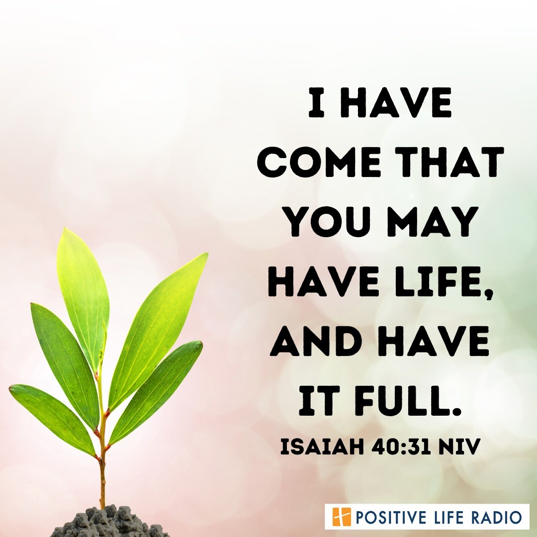 I have come that you may have life, and have it full.
Isaiah 40:31 NIV
 #Positiveliferadio #persevere #LifethroughGod #lifethroughgod