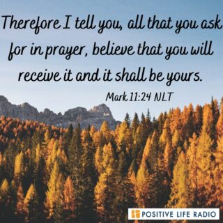 Therefore I tell you, all that you ask for in prayer, believe that you will receive it and it shall be yours. Mark 11:24 NLT
 #positiveliferadio #askandyoushallrecieve #TrustGod